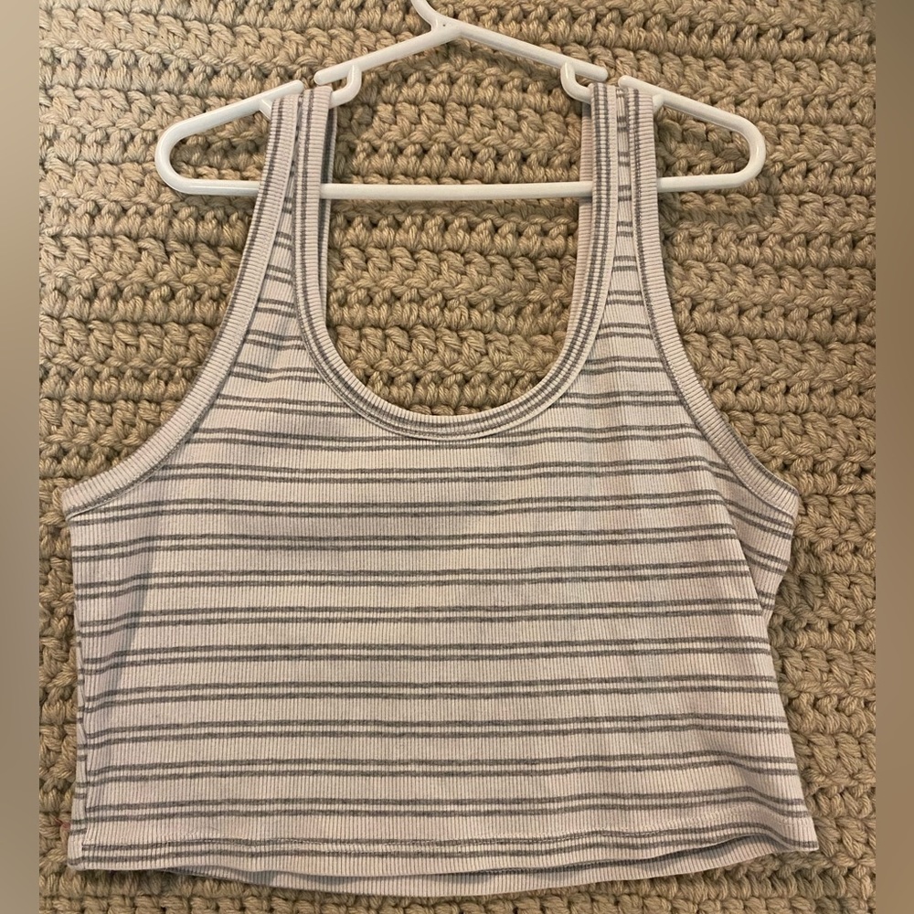 White and grey forever 21 cropped tank